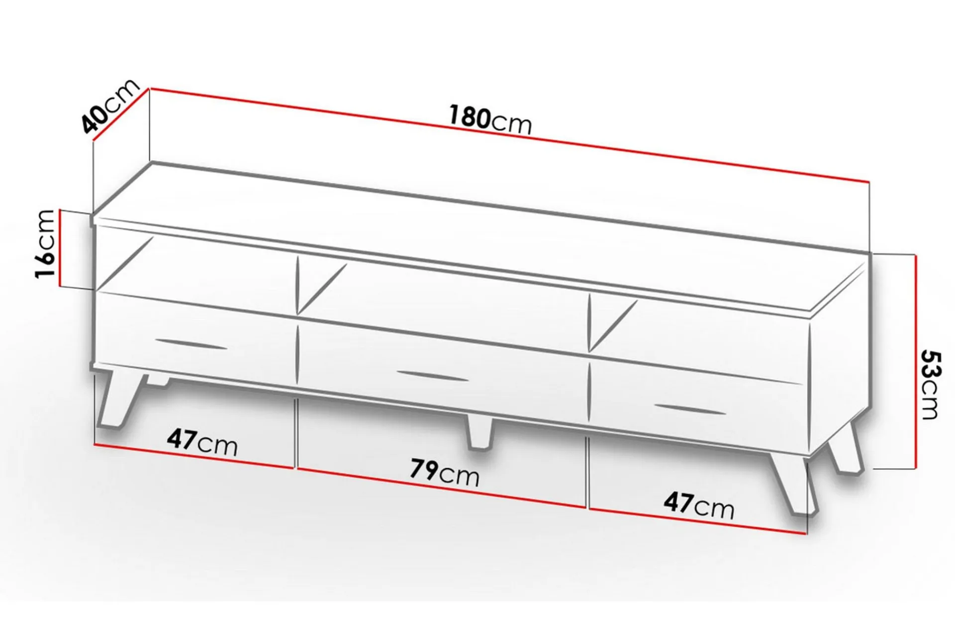 Tv-Møbelsett-Kardos Tv-møbelsett 180 cm Svart,tre