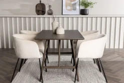 Venture Home Spisegrupper-Kaseidon Spisegruppe 120 cm Rektangulær med 4 Berit Stoler Beige,Mörkbrun