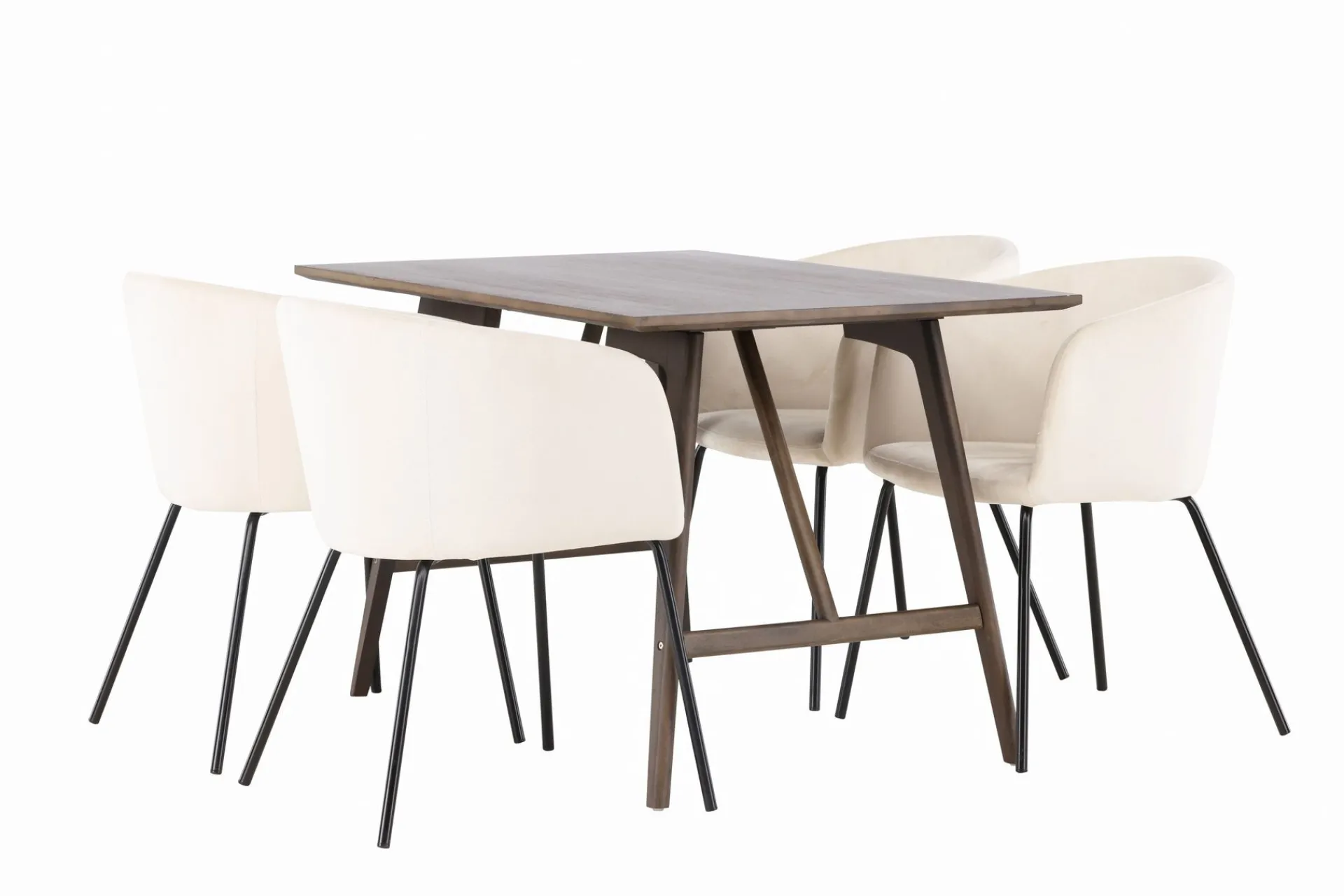 Venture Home Spisegrupper-Kaseidon Spisegruppe 120 cm Rektangulær med 4 Berit Stoler Beige,Mörkbrun