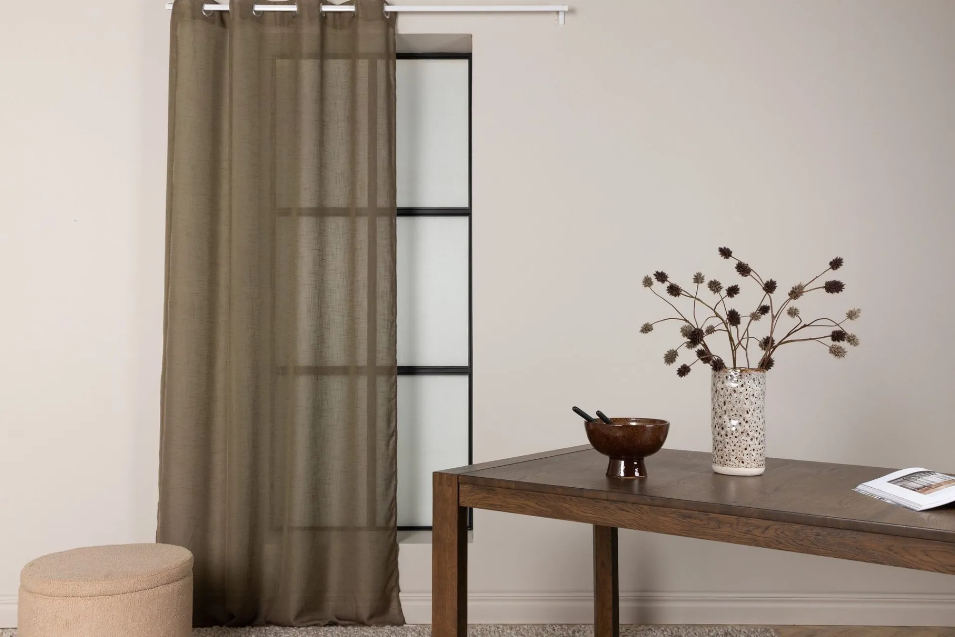 Venture Home Gardinlengder|Gardinkappe-Kaya Gardin metallringer 140x290 cm Brun
