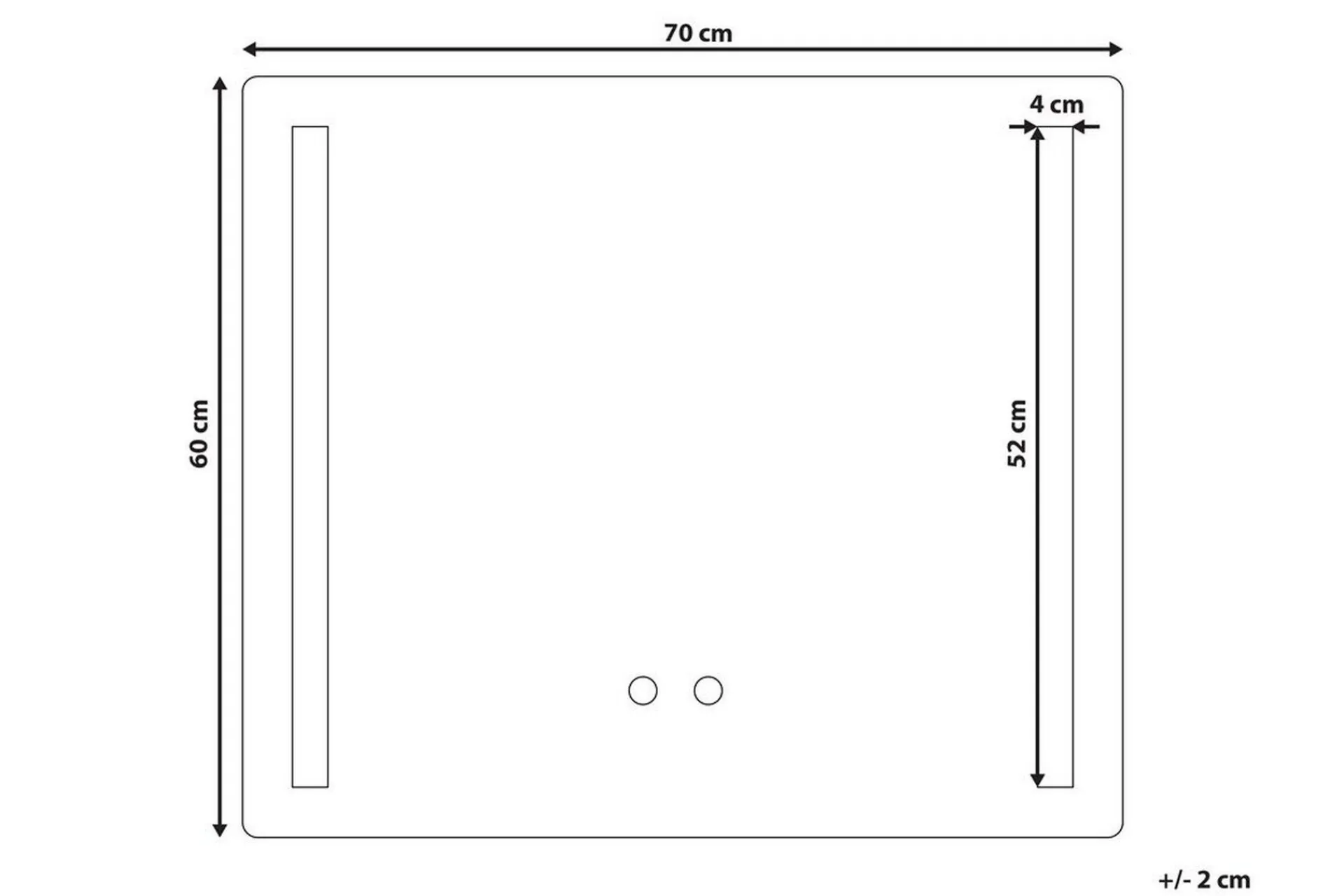 Baderomsspeil Med Belysning|Baderom-Kendram Speil LED 60x70 cm Transparent
