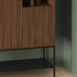 Sideboard & Skjenker-Kenvor Skjenk 90x125x40 cm Milano Walnut, Wood Black, Black