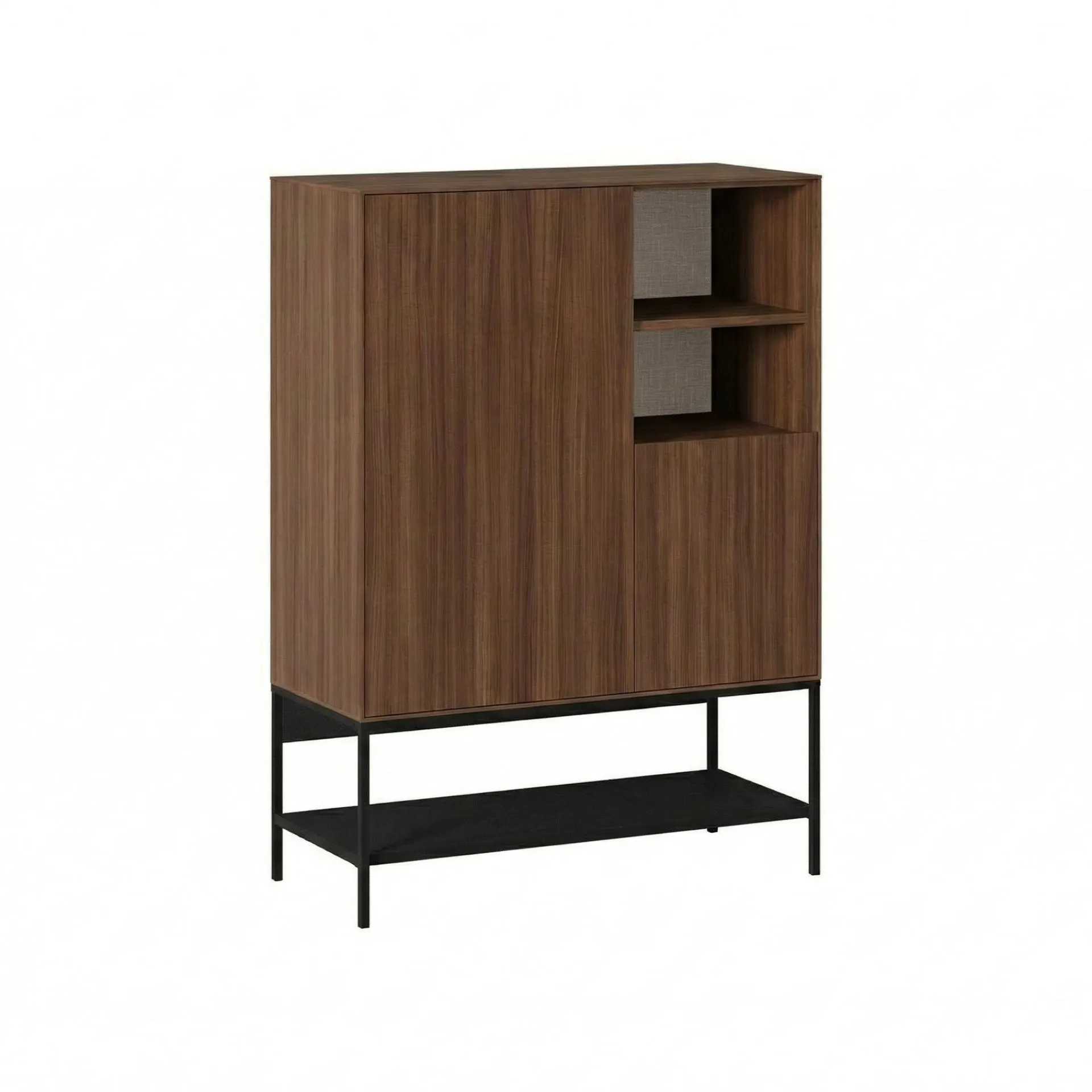 Sideboard & Skjenker-Kenvor Skjenk 90x125x40 cm Milano Walnut, Wood Black, Black