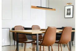Trio Lighting Kerala LED-Pendellampe Mattsvart/Tre