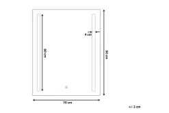 Baderomsspeil Med Belysning|Baderom-Kilmurray Speil LED 70x90 cm Sølv