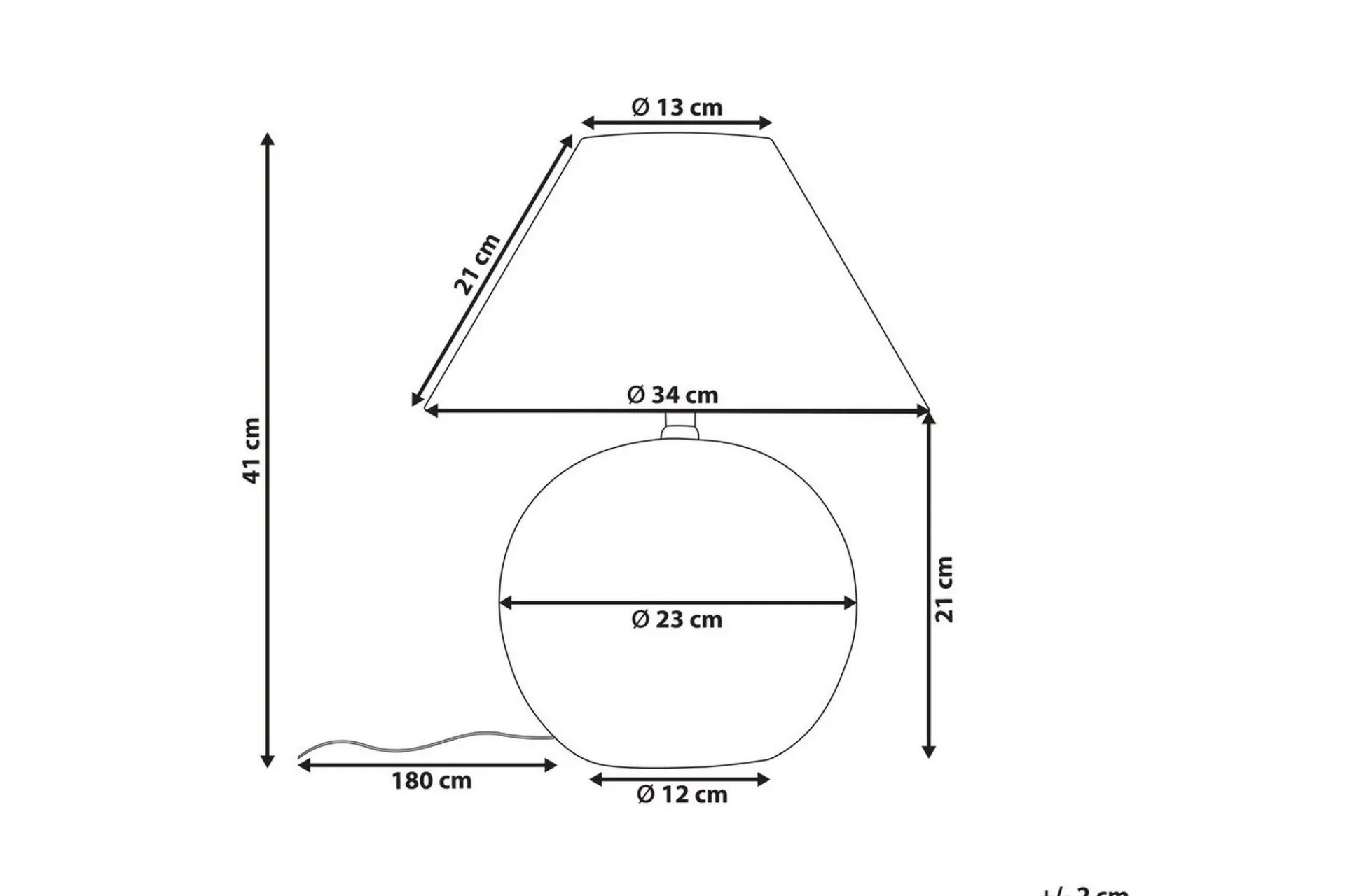 Kinalada Bordlampe 41 cm E27