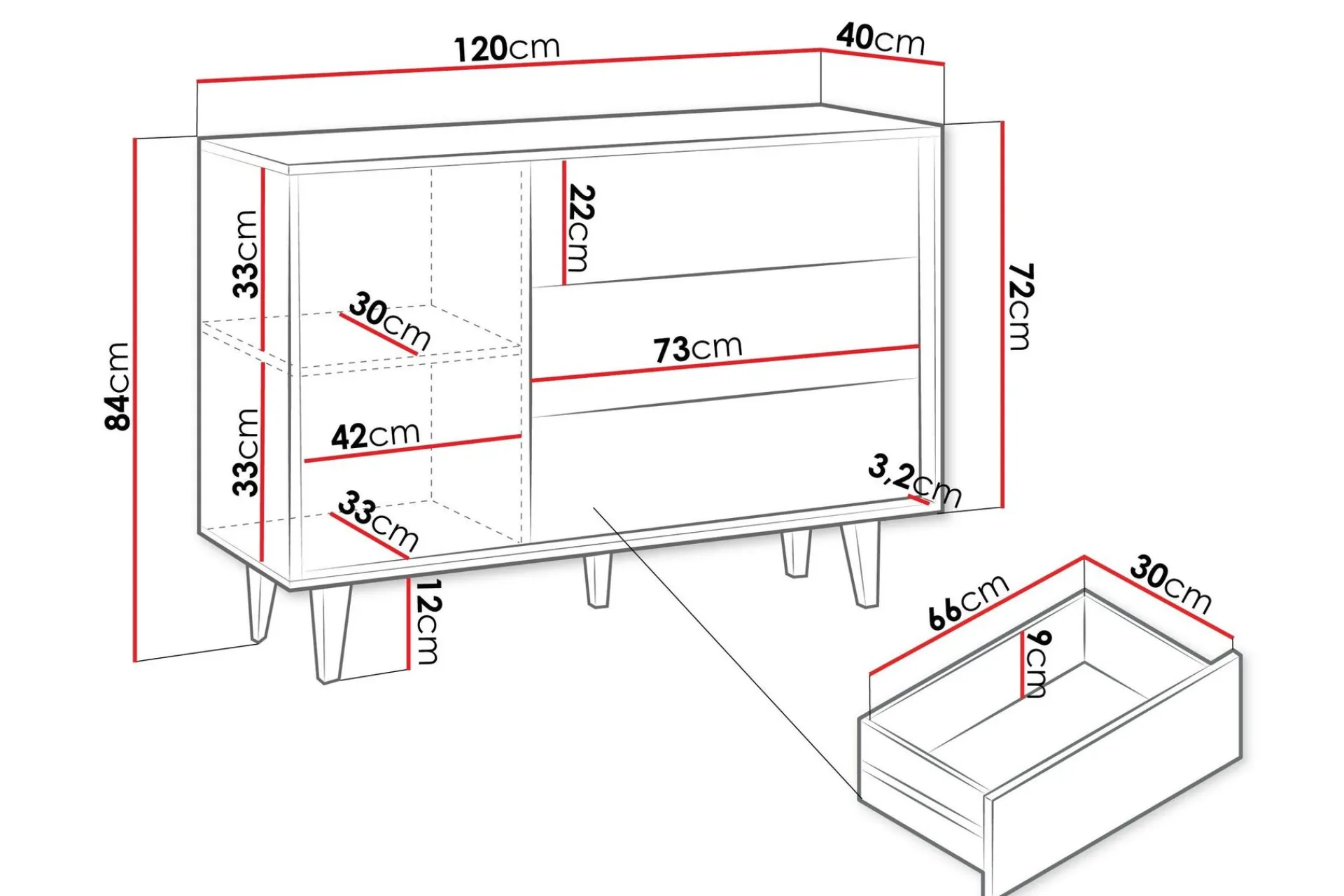 Oppbevaringsskap|Skap-Kintore Highboard Brun