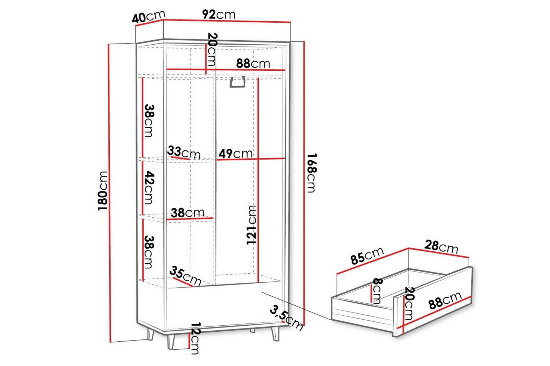 Skap|Oppbevaringsskap-Kintore Highboard Brun