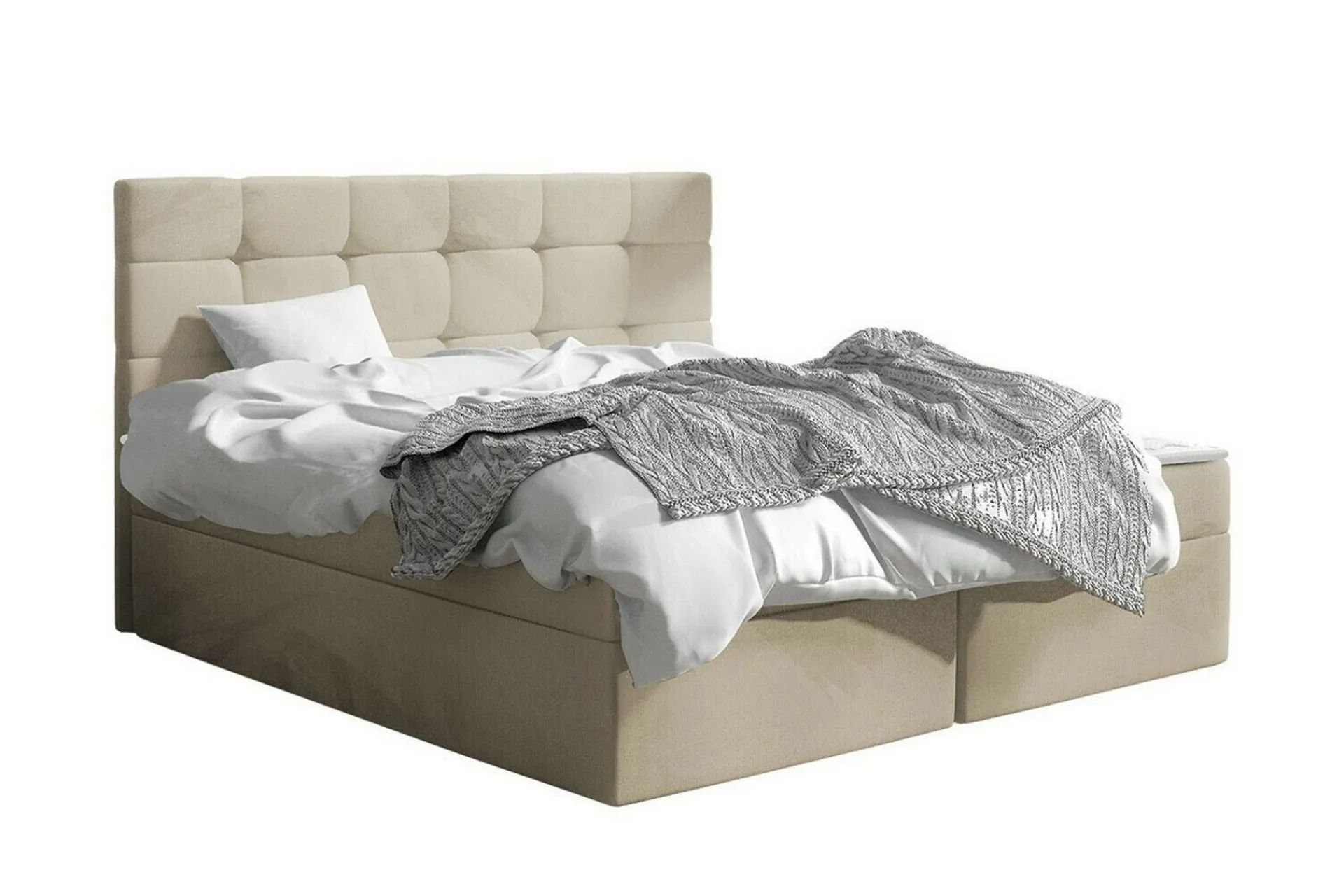 Kontinentalsenger|Seng Med Oppbevaring-Kintore Kontinentalseng 140x200 cm Beige/Lys Beige