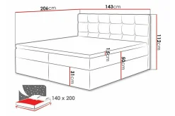 Kontinentalsenger|Seng Med Oppbevaring-Kintore Kontinentalseng 140x200 cm Beige/Lys Beige