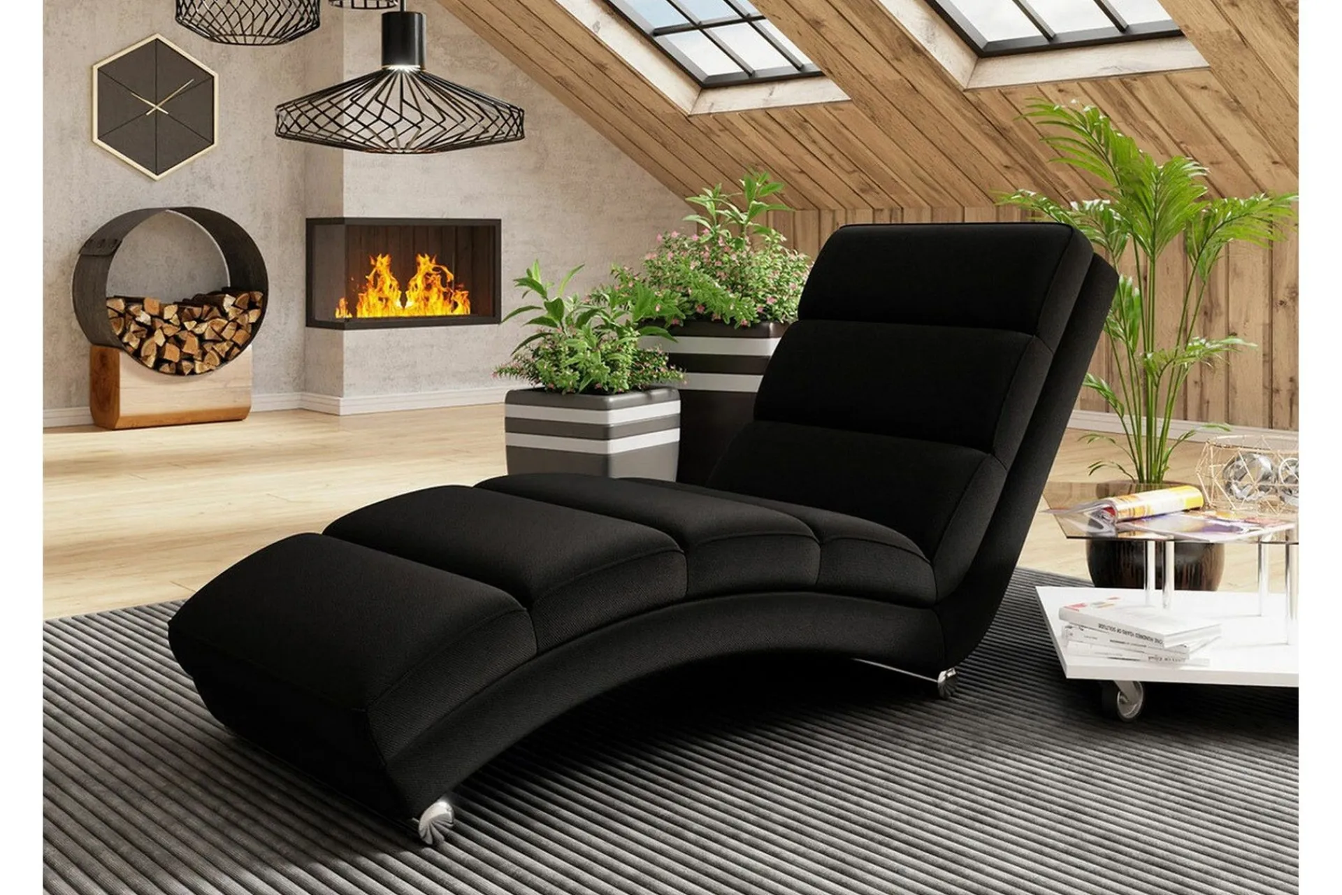 Lenestoler-Kintore Liggfåtölj 62 cm Black Svart