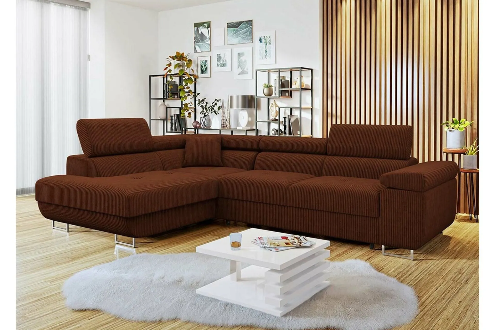 Sovesofaer-Kintore 4-seters Hjørnesovesofa Brun