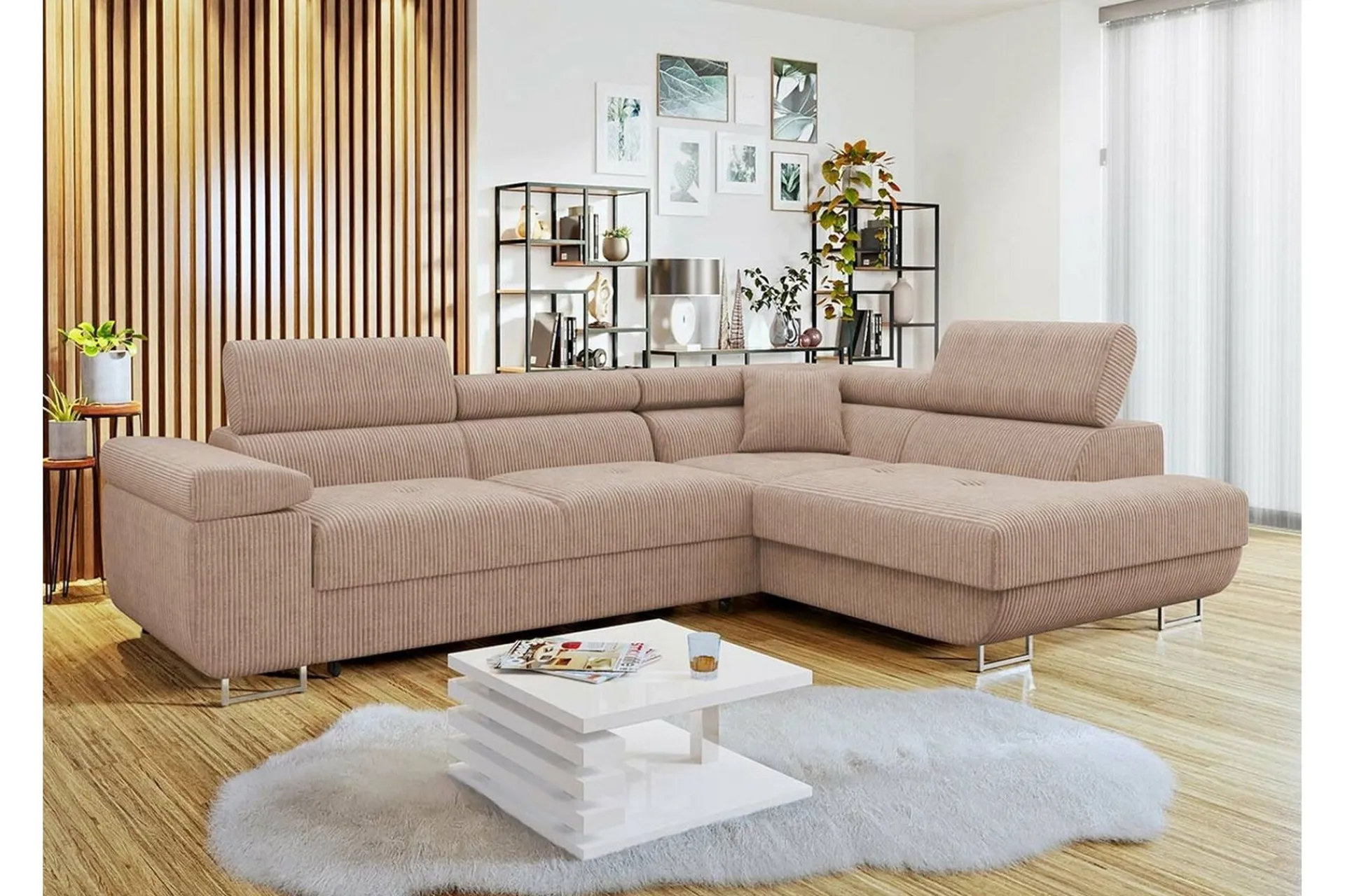 Sovesofaer-Kintore 4-seters Hjørnesovesofa Beige