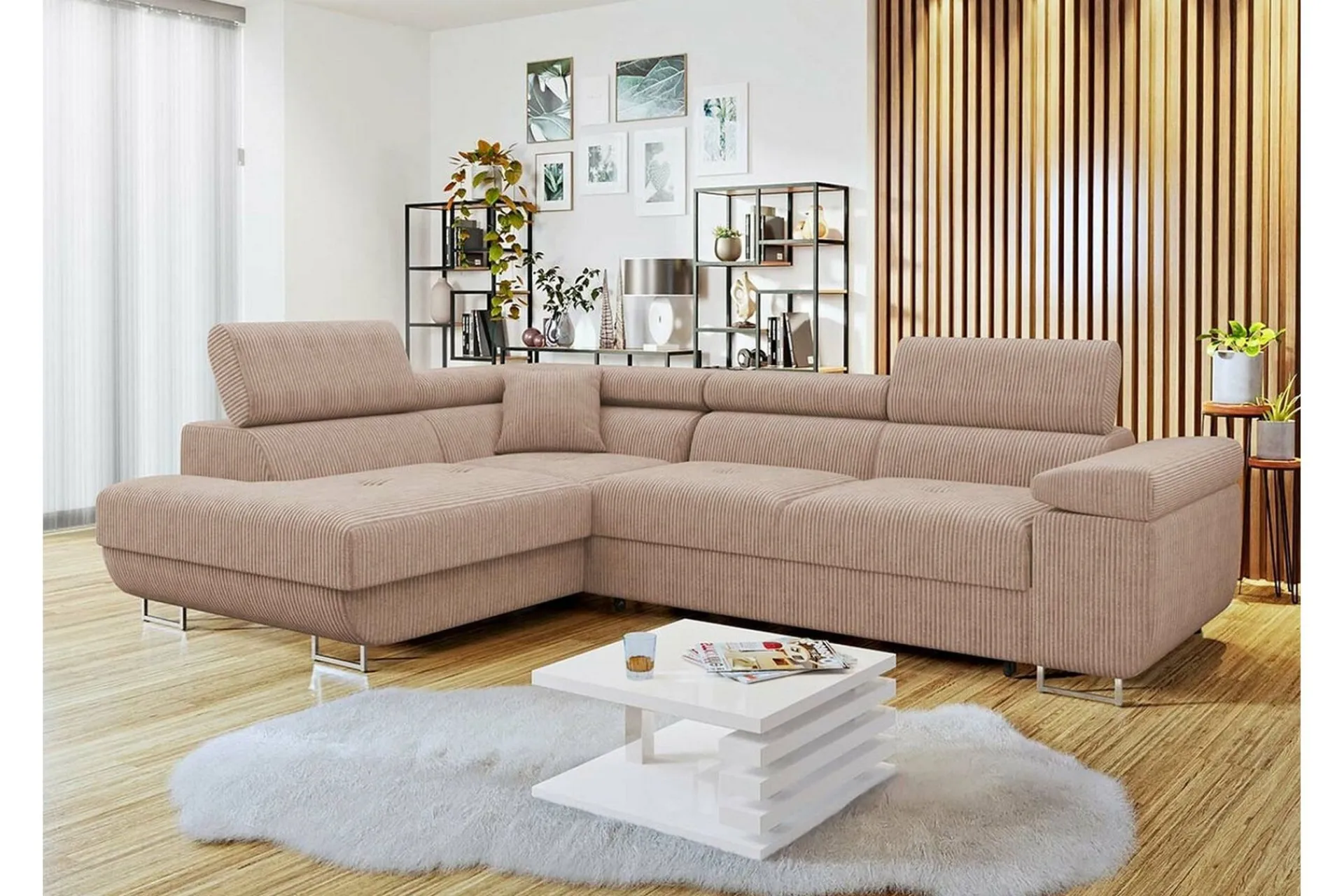 Sovesofaer-Kintore 4-seters Hjørnesovesofa Beige