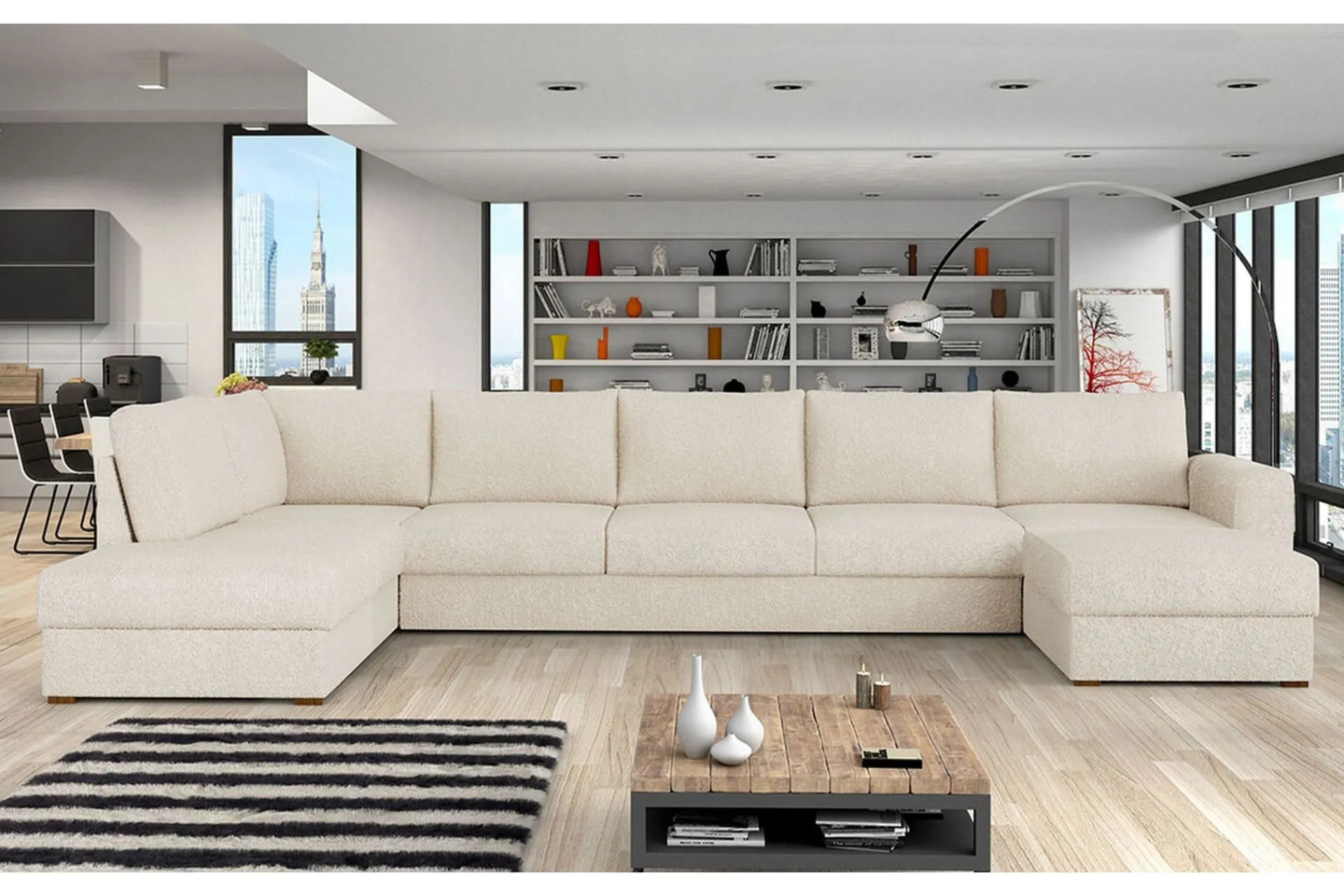 Sovesofaer-Kintore 6-sits Hörnbäddsoffa Beige/Light beige Beige/Lys Beige