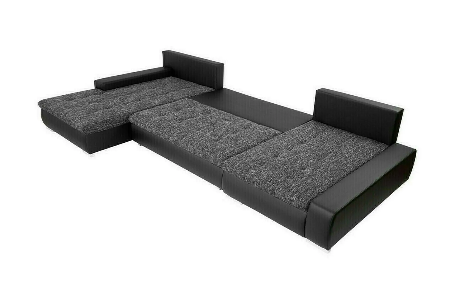 Velour Sofa & Fløyel Sofa|Sovesofaer-Kintore 4-sits Hörnbäddsoffa Dark grey Mørkegrå