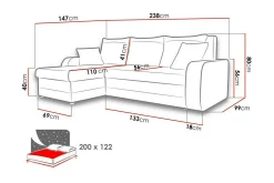 Sovesofaer-Kintore 3-sits Hörnbäddsoffa Ljusgrå Lysegrå