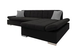 Hjørnesofa|Velour Sofa & Fløyel Sofa-Kintore 3-sits Hörnsoffa Black Svart