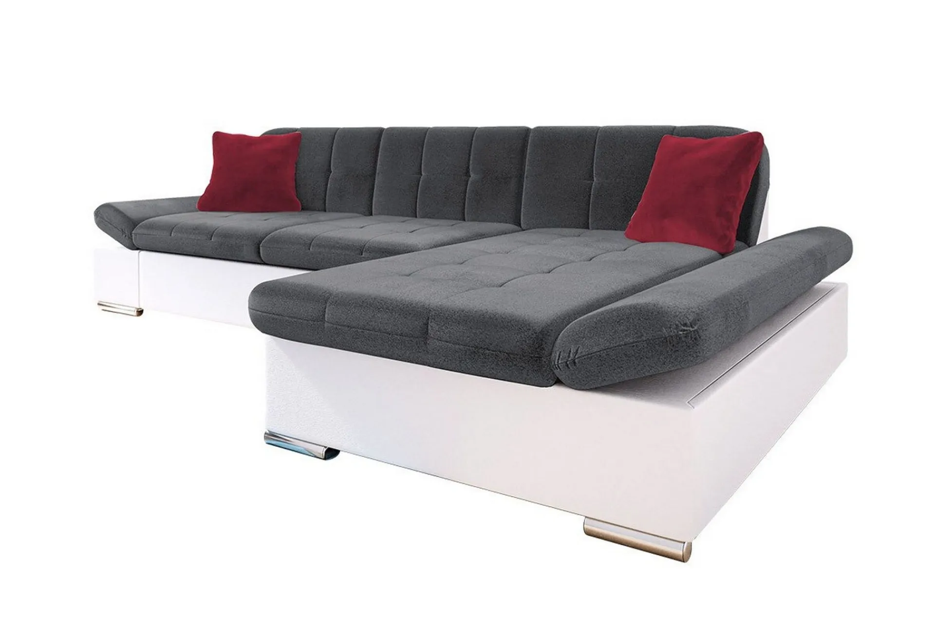 Sofa Med Sjeselong-Kintore 3-sits Hörnsoffa Dark Grey/White mørkegrå/hvit