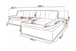 Sofa Med Sjeselong-Kintore 3-sits Hörnsoffa Dark Grey/White mørkegrå/hvit