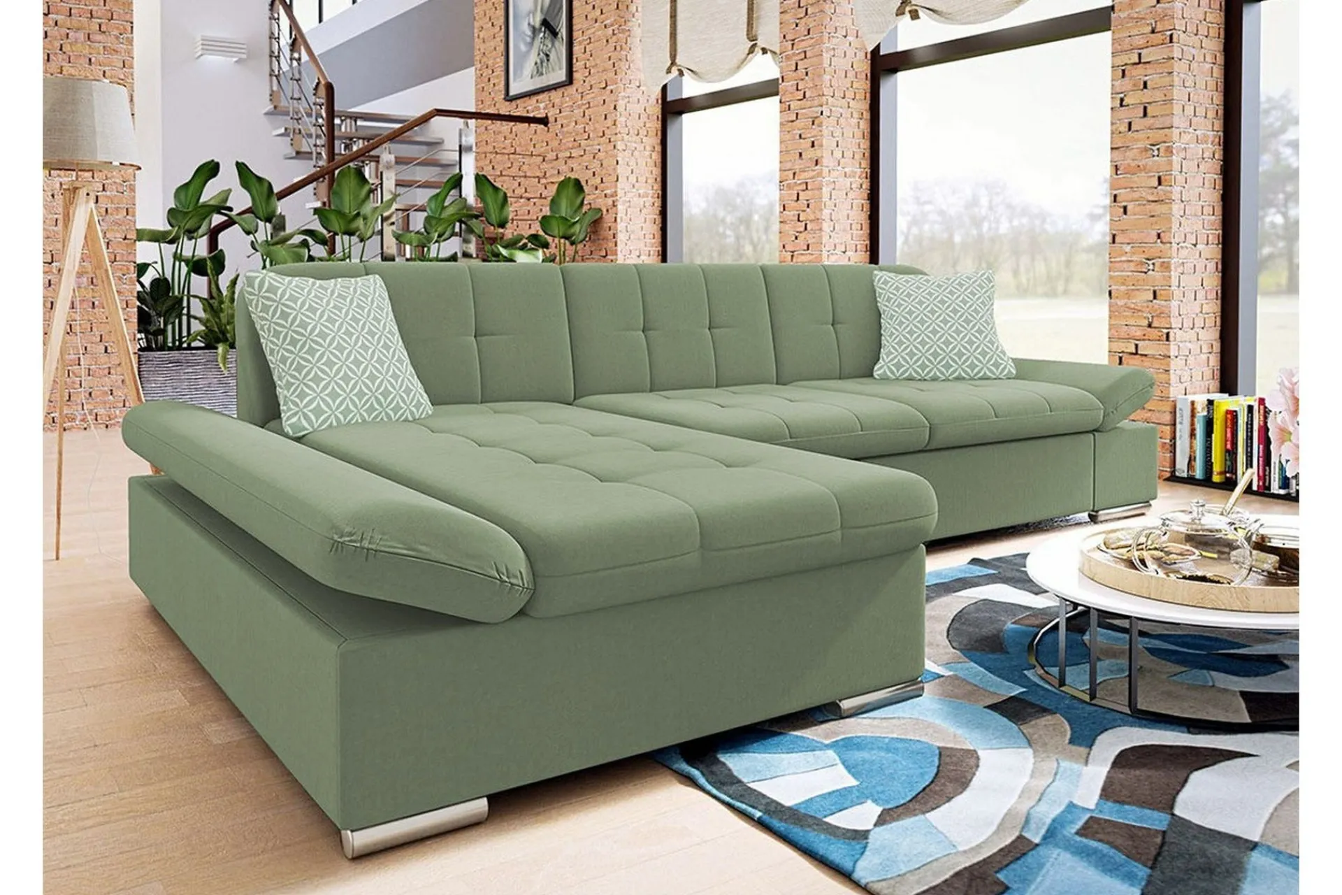 Kintore 3-sits Hörnsoffa Green