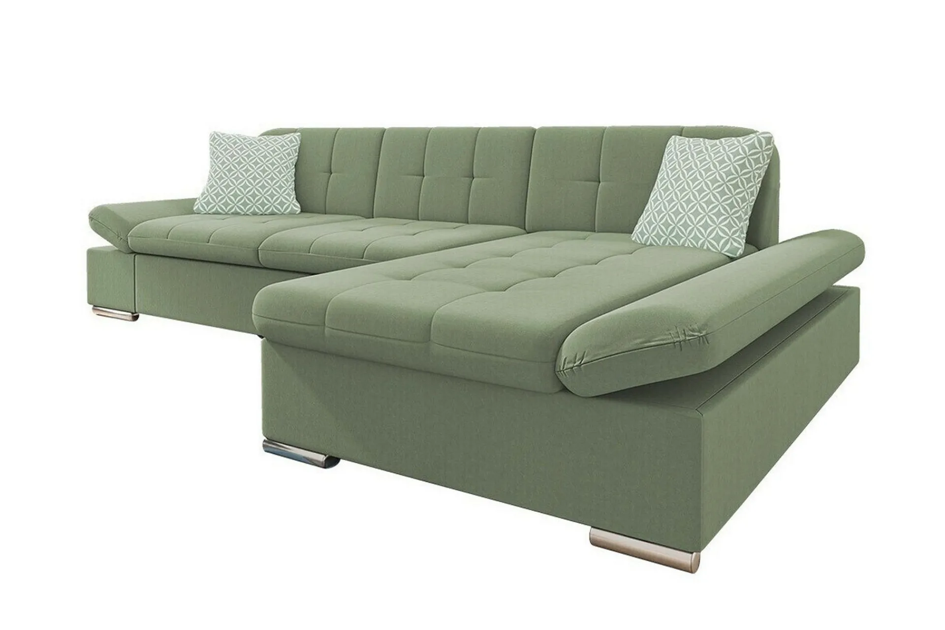 Sofa Med Sjeselong-Kintore 3-sits Hörnsoffa Light green Lysegrønn
