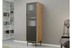 Vitrineskap|Skap-Kintore Vitrineskap 180 cm Svart