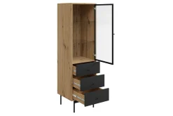 Vitrineskap|Skap-Kintore Vitrineskap 180 cm Svart