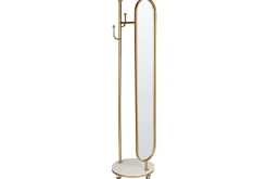 Knaggerekke-Klädhängare med spegel Beliani Lorena GOLD||White Gull,Hvit