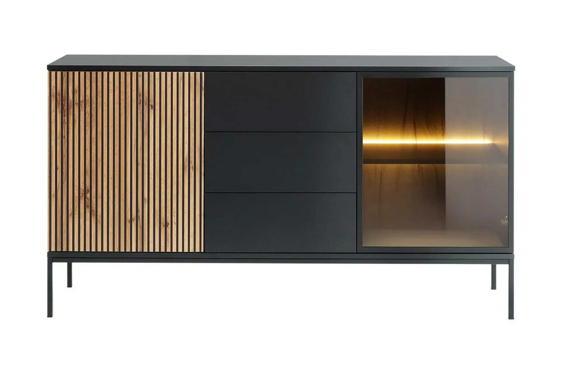 Scandinavian Choice Klinkerville Lavt Vitrineskap Display med belysning 39 cm dybde