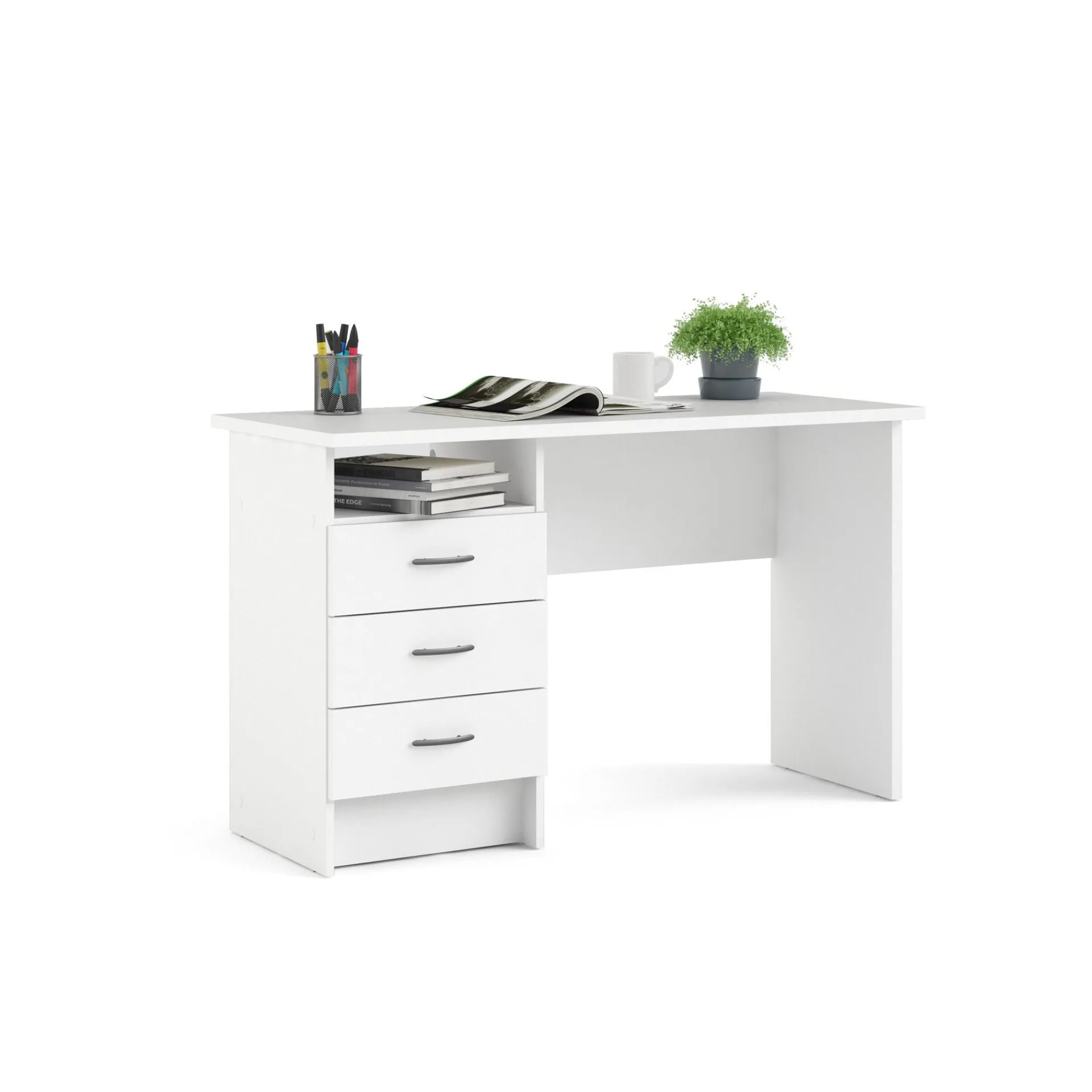 Tvilum Kontorbord-Klintberg Skrivebord med 3 skuffer 120x48x73 cm Hvit