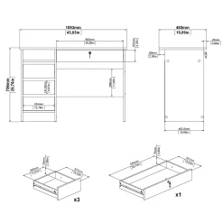 Tvilum Kontorbord-Klintberg Skrivebord 109x48x76 cm Hvit