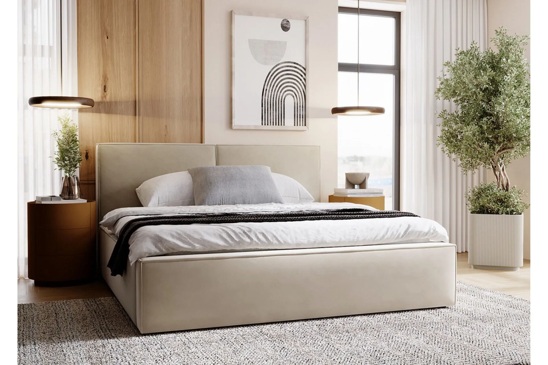 Sengeramme & Sengestamme-Knocklong Sengeramme 200x200 cm Beige