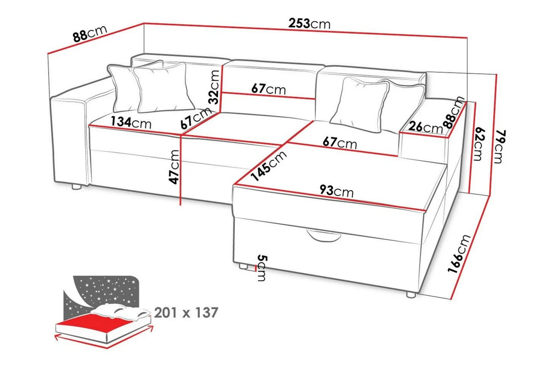 Sovesofaer-Knocklong 3-seters Hjørnesovesofa Beige/Lys Beige