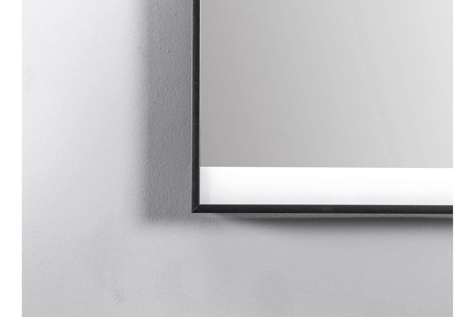 Baderom|Baderomslampe Vegg-Knutby Baderomsspeil 60 cm LED-Lys Svart