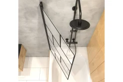 Baderom-Knutby Dusjvegg 75x125 cm Svart