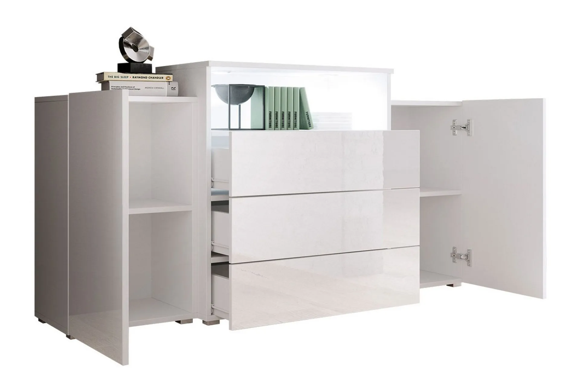 Kommode-Kommode 150 cm Hvit,tre