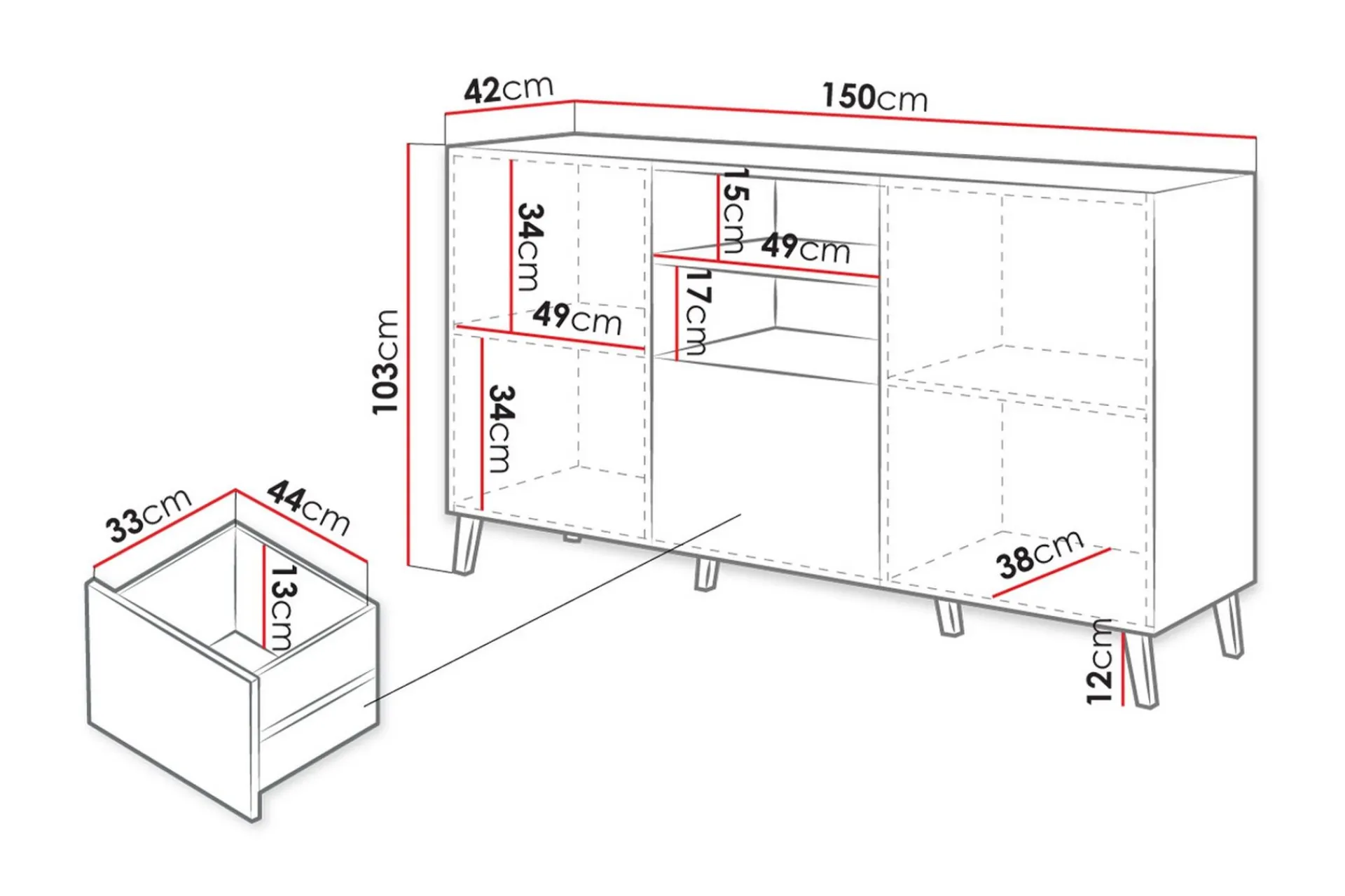 Kommode 150 cm