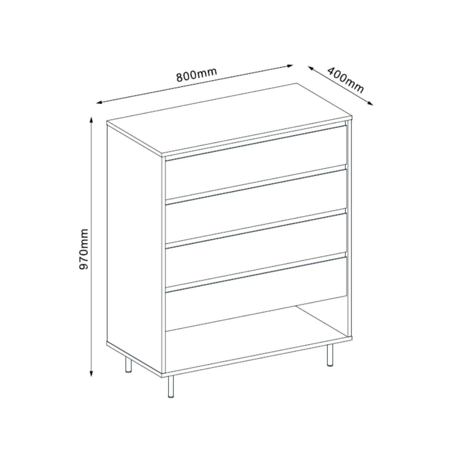 Kommode HOME4YOU Herta 80x40x97 cm