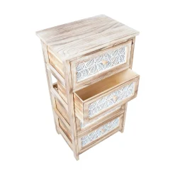 Kommode|Entrekommode-Kommode HOME4YOU Kaseke med 4 oppbevaringsenheter 40x29x73 cm Natur naturlig