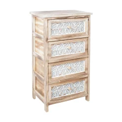 Kommode|Entrekommode-Kommode HOME4YOU Kaseke med 4 oppbevaringsenheter 40x29x73 cm Natur naturlig