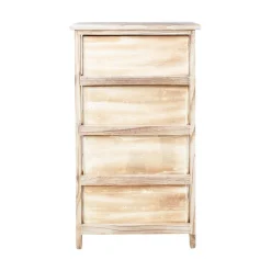 Kommode|Entrekommode-Kommode HOME4YOU Kaseke med 4 oppbevaringsenheter 40x29x73 cm Natur naturlig