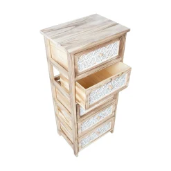 Kommode HOME4YOU Kaseke med 5 oppbevaringsrom 40x29x90 cm natur