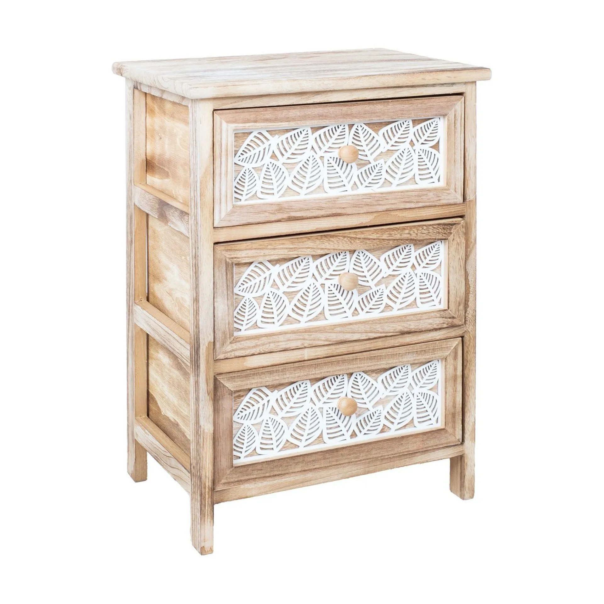 Kommode|Entrekommode-Kommode HOME4YOU Kaseke med 3 oppbevaringsenheter 40x29x58 cm natur naturlig
