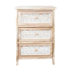 Kommode|Entrekommode-Kommode HOME4YOU Kaseke med 3 oppbevaringsenheter 40x29x58 cm natur naturlig