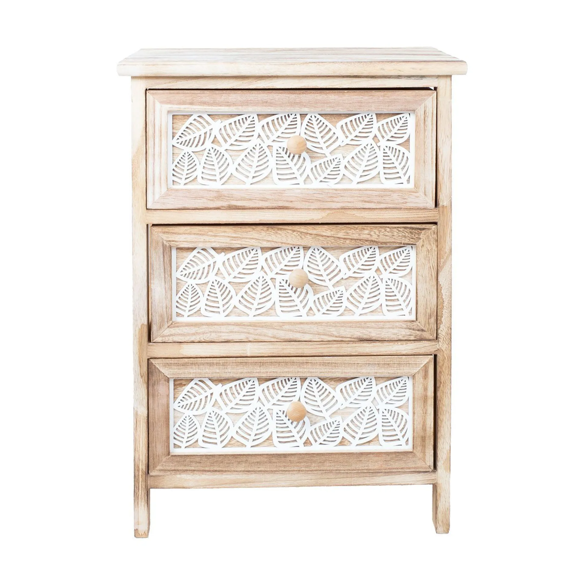 Kommode|Entrekommode-Kommode HOME4YOU Kaseke med 3 oppbevaringsenheter 40x29x58 cm natur naturlig