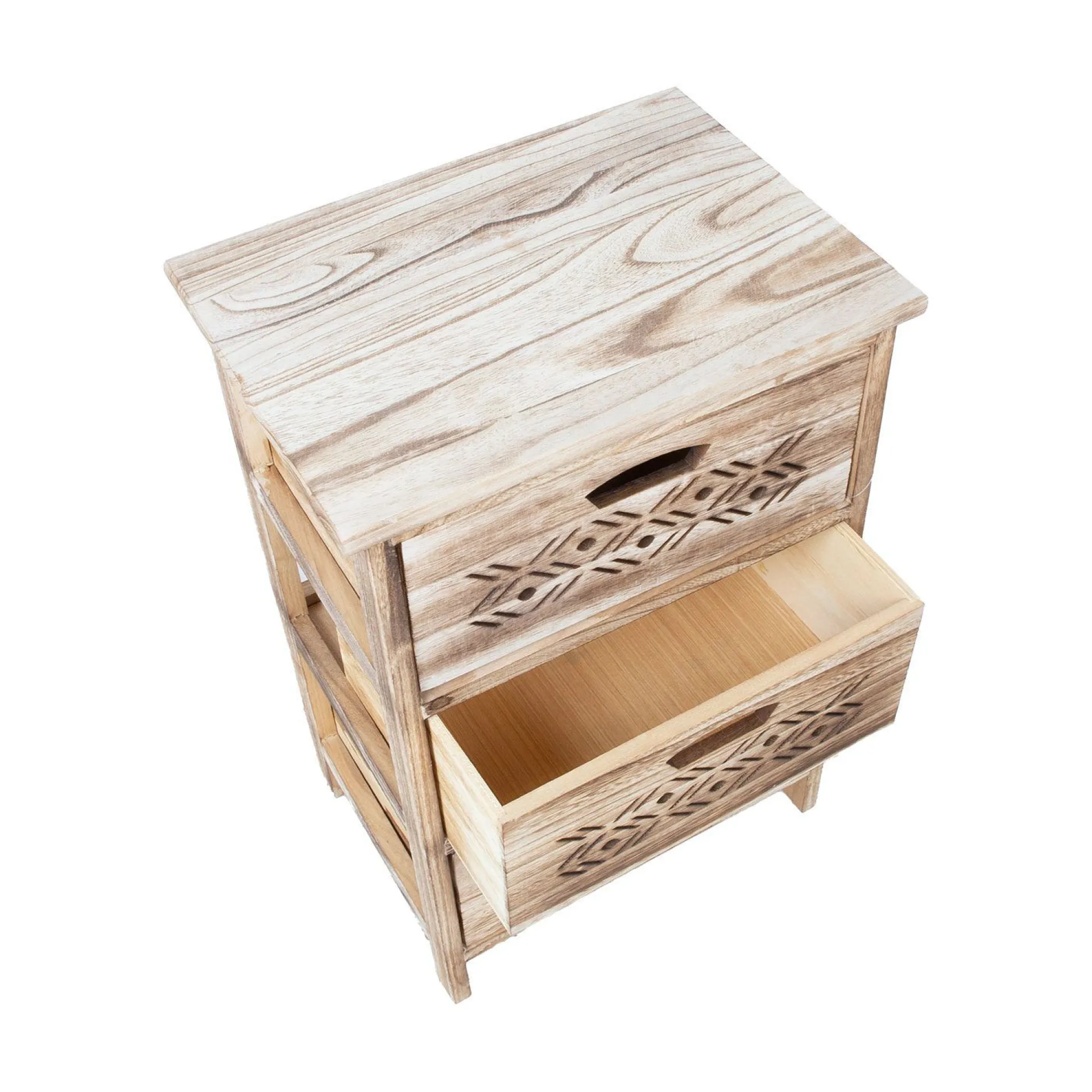 Kommode|Entrekommode-Kommode HOME4YOU Mihkli med 3 oppbevaringsenheter 40x29x58 cm Natur