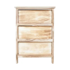 Kommode|Entrekommode-Kommode HOME4YOU Mihkli med 3 oppbevaringsenheter 40x29x58 cm Natur