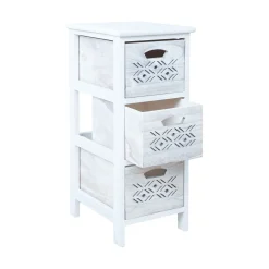 Kommode HOME4YOU Mihkli med 3 oppbevaringsenheter 26x32x63 cm