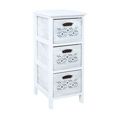 Kommode HOME4YOU Mihkli med 3 oppbevaringsenheter 26x32x63 cm